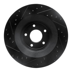 Chrysler 200 Brake Rotor (1) - Front Right - R1 Concepts - Drilled & Slotted - Black - `08-`14